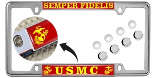 USMC - Semper Fidelis - Car Metal License Plate Frame (RY)