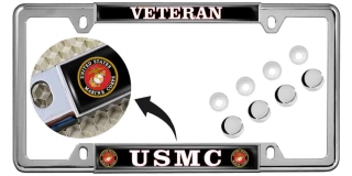 USMC - Veteran - Car Metal License Plate Frame