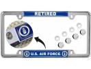 USAF - U.S. Air Force Retired - Car Metal License Plate Frame