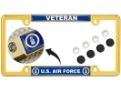 USAF - U.S. Air Force Veteran - Car Metal License Plate Frame