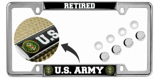 U.S. Army Retired - Car Metal License Plate Frame