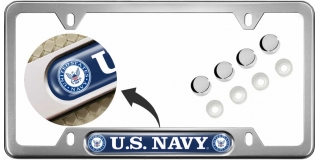 U.S. Navy - Anodized Aluminum Car License Plate Frame (WB)