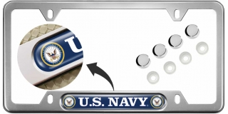 U.S. Navy - Anodized Aluminum Car License Plate Frames