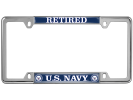 U.S. Navy Retired - Car Metal License Plate Frame (WB)