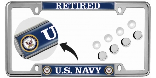 U.S. Navy Retired - Car Metal License Plate Frame