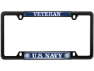 U.S. Navy Veteran - Car Metal License Plate Frame (WB)
