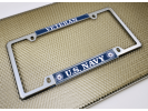U.S. Navy Veteran - Car Metal License Plate Frame (WB)