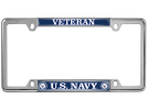 U.S. Navy Veteran - Car Metal License Plate Frame (WB)