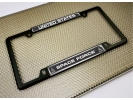 USAF - U.S. Space Force - Car Metal License Plate Frame (bw)