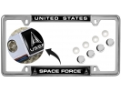 USAF - U.S. Space Force - Car Metal License Plate Frame (bw)