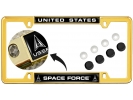 USAF - U.S. Space Force - Car Metal License Plate Frame (bw)