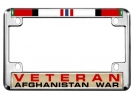 Afghanistan War Veteran - Motorcycle Metal License Plate Frame