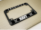 America's Navy - Motorcycle Metal License Plate Frame (bw)