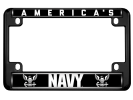 America's Navy - Motorcycle Metal License Plate Frame (bw)