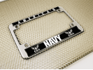 America's Navy - Motorcycle Metal License Plate Frame (bw)