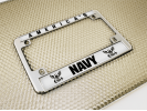 America's Navy - Motorcycle Metal License Plate Frame (wb)
