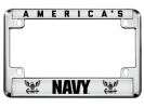 America's Navy - Motorcycle Metal License Plate Frame (wb)