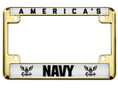 America's Navy - Motorcycle Metal License Plate Frame (wb)