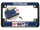 Fly Navy Veteran - Motorcycle Metal License Plate Frame