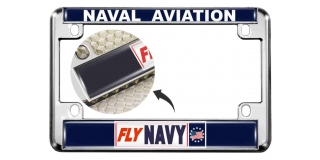 Naval Aviation - Fly Navy - Motorcycle Metal License Plate Frame