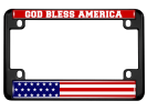 God Bless America USA Flag - Motorcycle Metal License Plate Frame