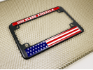 God Bless America USA Flag - Motorcycle Metal License Plate Frame