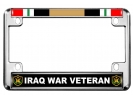 Iraq War Veteran - Motorcycle Metal License Plate Frame