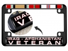 Iraq - Afghanistan Veteran - Motorcycle Metal License Plate Frame