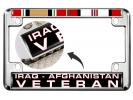 Iraq - Afghanistan Veteran - Motorcycle Metal License Plate Frame