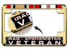 Iraq - Afghanistan Veteran - Motorcycle Metal License Plate Frame