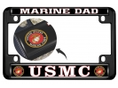 USMC - Marine Dad - Motorcycle Metal License Plate Frame