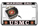 USMC - Marine Dad - Motorcycle Metal License Plate Frame