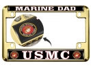 USMC - Marine Dad - Motorcycle Metal License Plate Frame