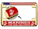 USMC - Marines. The Few. The Proud. - Motorcycle Metal License Plate Frame (rw)