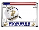 USMC - Marines. The Few. The Proud. - Motorcycle Metal License Plate Frame (wb)