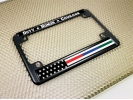 Police, Military and Fire Thin Line American Flag - Motorcycle Metal License Plate Frame