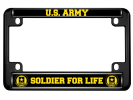 U.S. Army Soldier for Life - Motorcycle Metal License Plate Frame