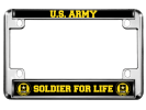 U.S. Army Soldier for Life - Motorcycle Metal License Plate Frame