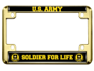 U.S. Army Soldier for Life - Motorcycle Metal License Plate Frame
