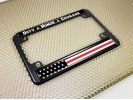 Duty Honor Courage Thin Red Line U.S. Flag - Motorcycle Metal License Plate Frame