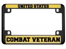 U.S. Combat Veteran - Motorcycle Metal License Plate Frame