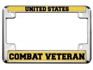 U.S. Combat Veteran - Motorcycle Metal License Plate Frame