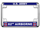 U.S. Army 82nd Airborne - Motorcycle Metal License Plate Frame