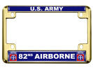 U.S. Army 82nd Airborne - Motorcycle Metal License Plate Frame