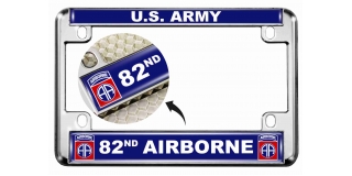 U.S. Army 82nd Airborne - Motorcycle Metal License Plate Frame