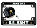 U.S. Army Dad with Star Logo - Motorcycle Metal License Plate Frame