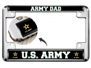 U.S. Army Dad with Star Logo - Motorcycle Metal License Plate Frame