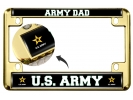 U.S. Army Dad with Star Logo - Motorcycle Metal License Plate Frame