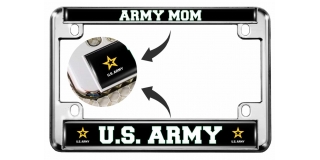 U.S. Army Mom with Star Logo - Motorcycle Metal License Plate Frame