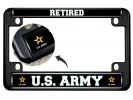 U.S. Army Retired with Star Logo - Motorcycle Metal License Plate Frame